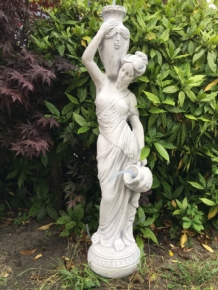 Statue Woman with Water Jugs and Water Spout - 135 cm - Stone